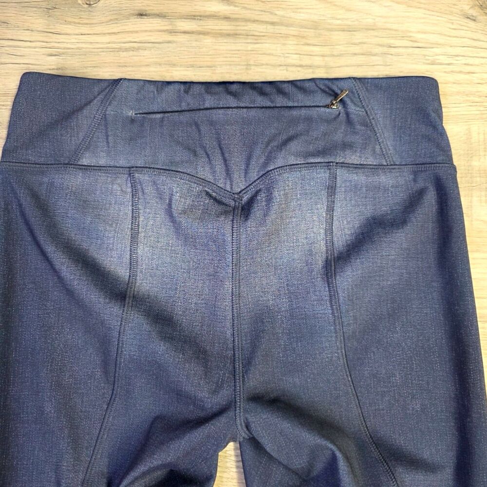 Lucy Faded Jean Print Hot Pants Leggings - Size Small - Denim Look! - Picture 6 of 7